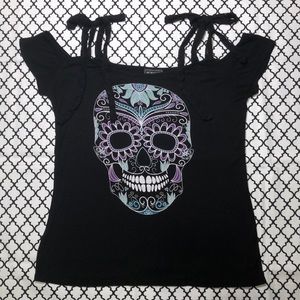 Hot Topic (Midnight Hour) Candy Skull Top <3